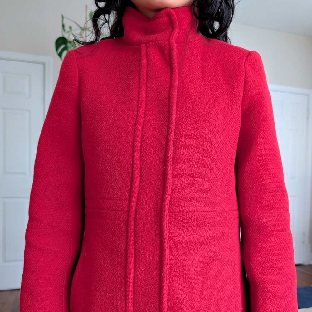 Banana Republic Red Wool Coat - Picture 5 of 8